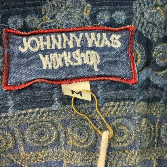 Johnny Was Workshop Esmerelda Embroidered Plaid Tunic M Floral Boho Western NWT - Picture 6 of 9